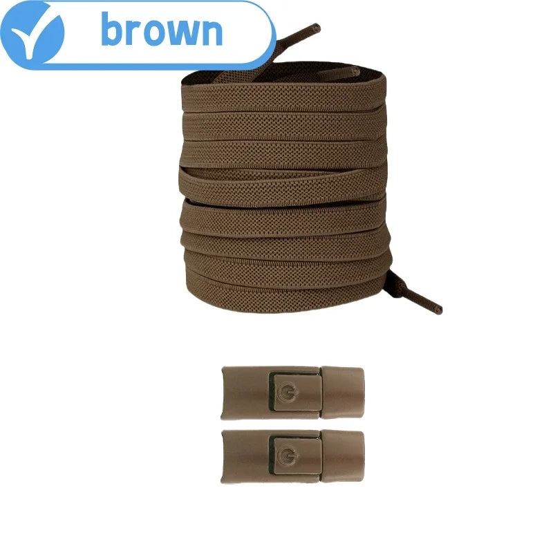 Lacci Elastici Senza Nodo con Chiusura a Pressione – Piatti 8mm per Sneaker, Bambini e Adulti
