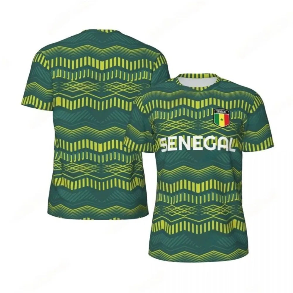 Senegal Flag 3D Football T-Shirt – Men's Graphic Sports Tee
