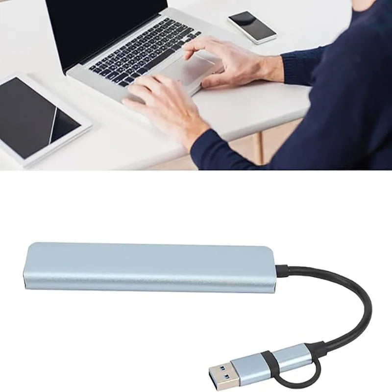 Hub USB-C 8 in 1 – 4 Porte USB, USB-C, Lettore TF/SD, Audio 3.5mm per MacBook, iPad Pro e iPhone 15