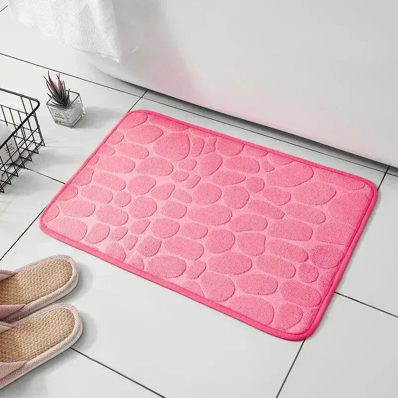 Tappeto in Fibra Goffrata Antiscivolo – Effetto Ciottoli per Bagno e Soggiorno, Memory Foam