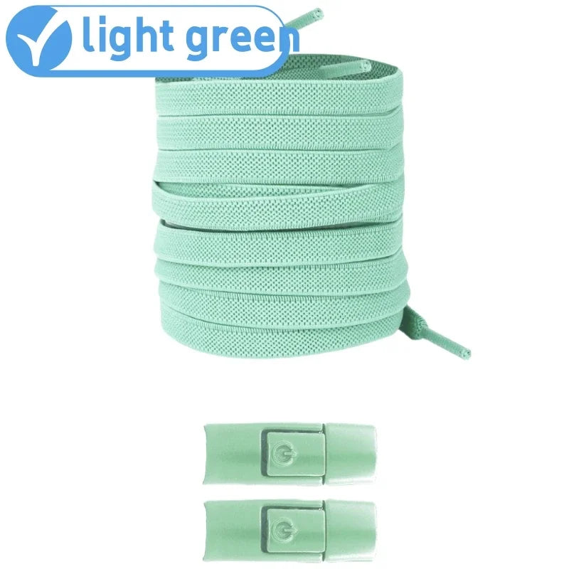 Lacci Elastici Senza Nodo con Chiusura a Pressione – Piatti 8mm per Sneaker, Bambini e Adulti