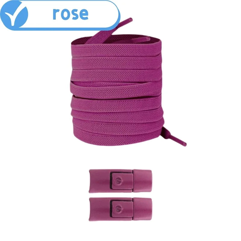 Lacci Elastici Senza Nodo con Chiusura a Pressione – Piatti 8mm per Sneaker, Bambini e Adulti