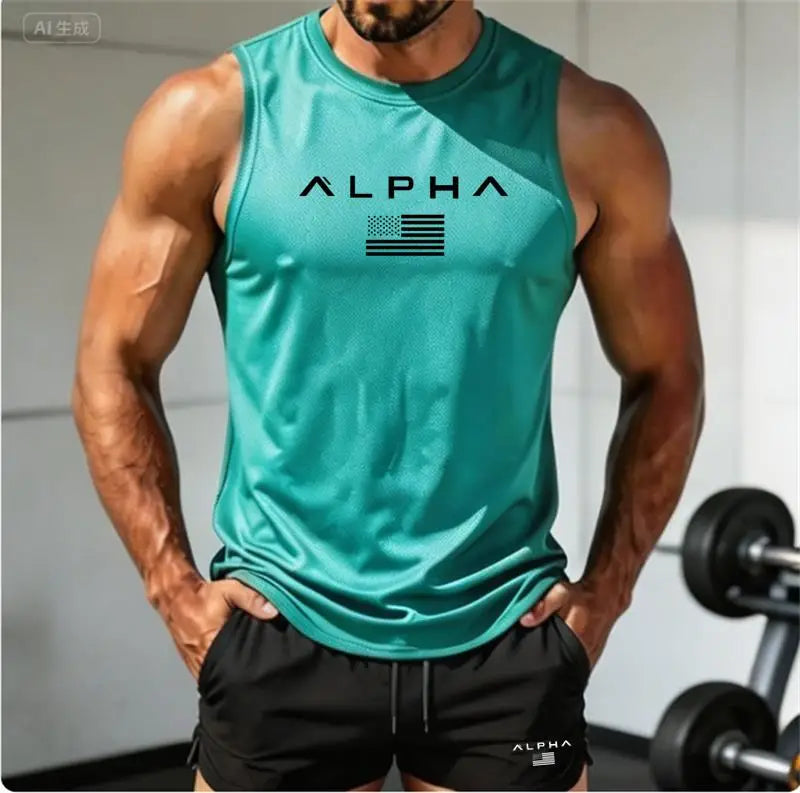 Bedrucktes Fitness-Set für Herren (Tanktop & Shorts) – Schnelltrocknende Basketball-Sportbekleidung