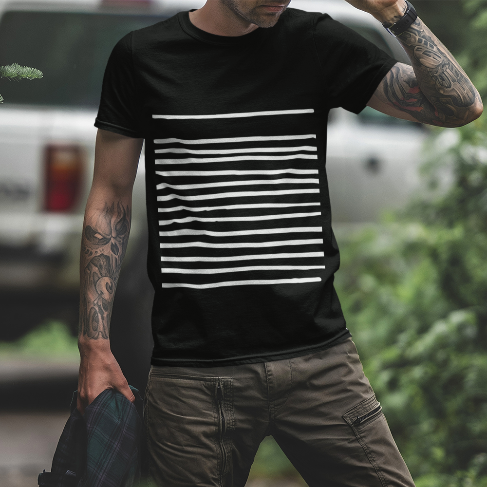 Lines T-Shirt - Men's Black Graphic Tee
