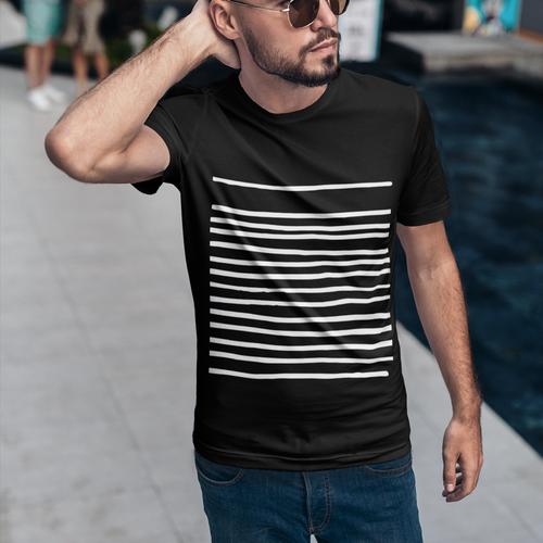 Lines T-Shirt - Men's Black Graphic Tee