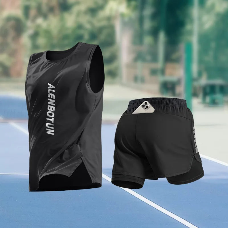 Completo Sportivo Uomo Estivo – Canotta e Pantaloncino Asciugatura Rapida per Running, Marathon e Basket