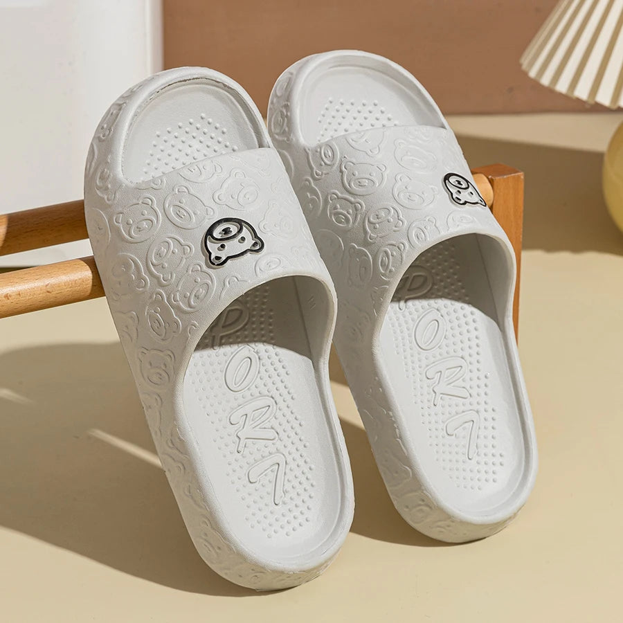 Kleiner Bär Hausschuhe mit Print – Unisex Indoor- & Outdoor-Sandalen