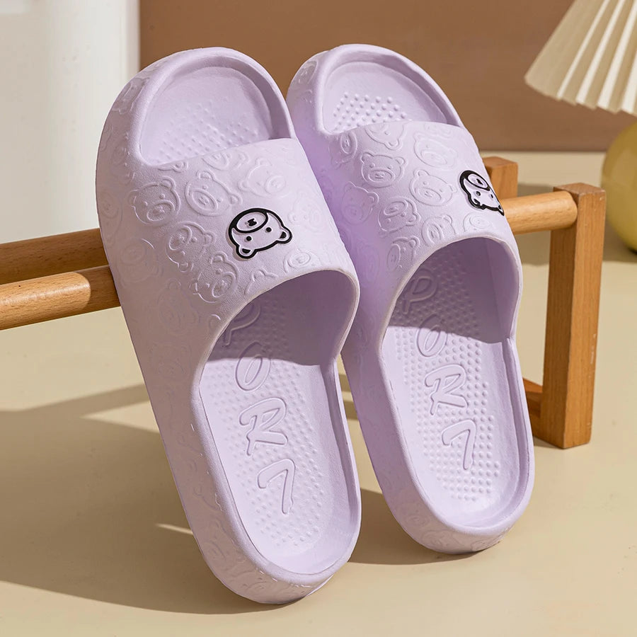 Kleiner Bär Hausschuhe mit Print – Unisex Indoor- & Outdoor-Sandalen