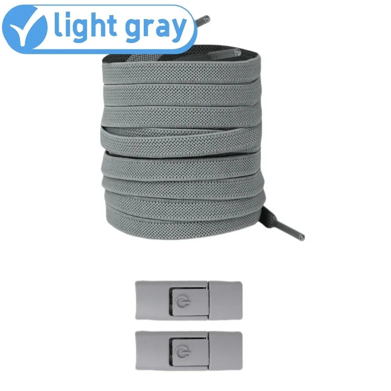 Lacci Elastici Senza Nodo con Chiusura a Pressione – Piatti 8mm per Sneaker, Bambini e Adulti