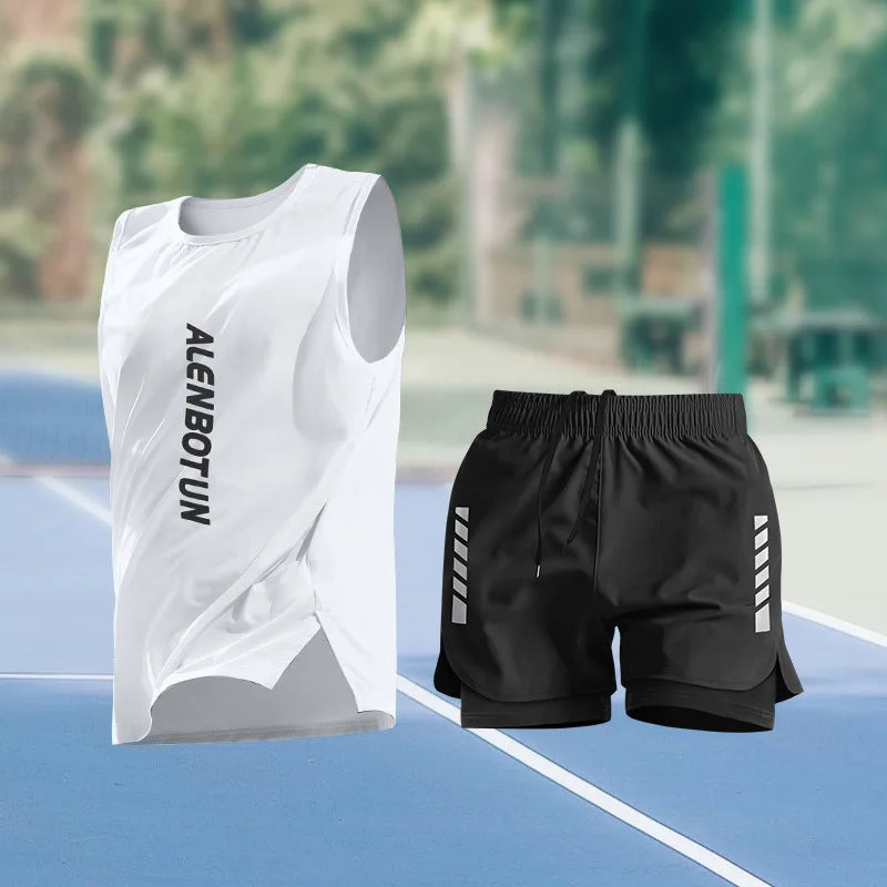 Completo Sportivo Uomo Estivo – Canotta e Pantaloncino Asciugatura Rapida per Running, Marathon e Basket
