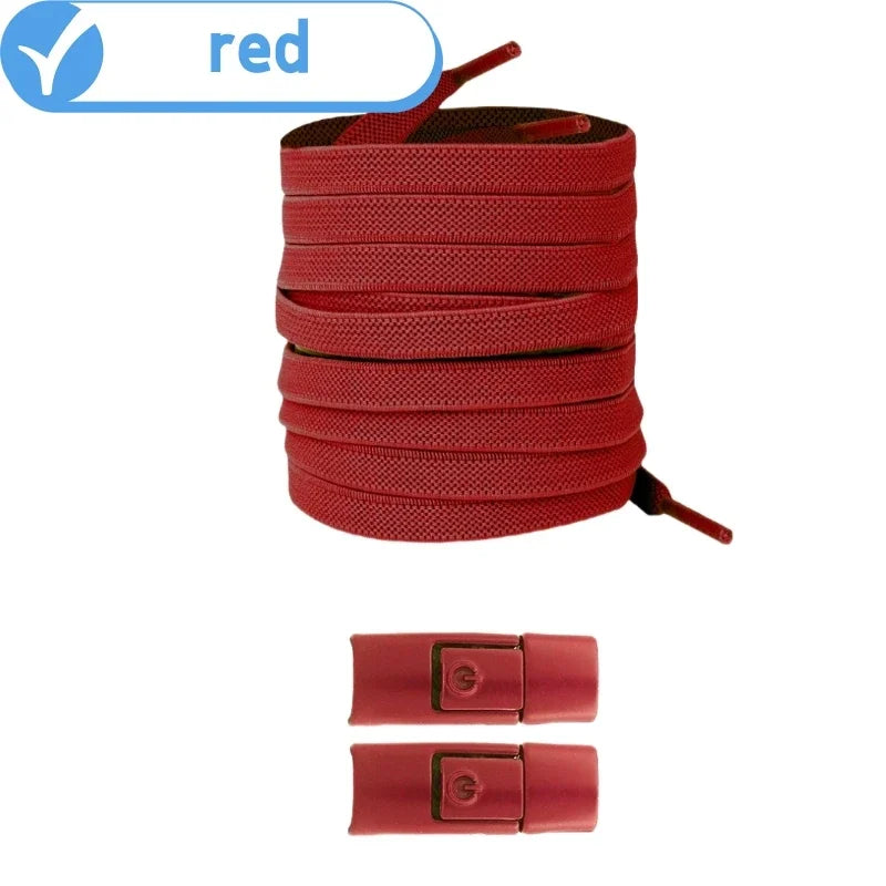 Lacci Elastici Senza Nodo con Chiusura a Pressione – Piatti 8mm per Sneaker, Bambini e Adulti