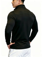 Sport-Langarmshirt für Herren mit halbem Reißverschluss – schnelltrocknendes Polyester für Fitness und Sport