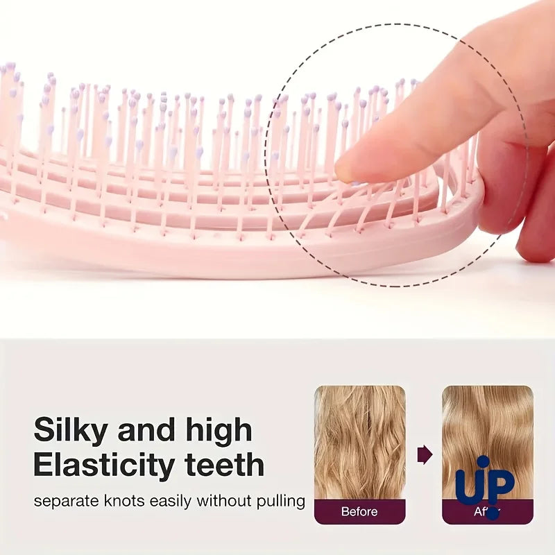 Pettine massaggiante per capelli districante e volumizzante, con design forato, strumento per lo styling di capelli veri e parrucche