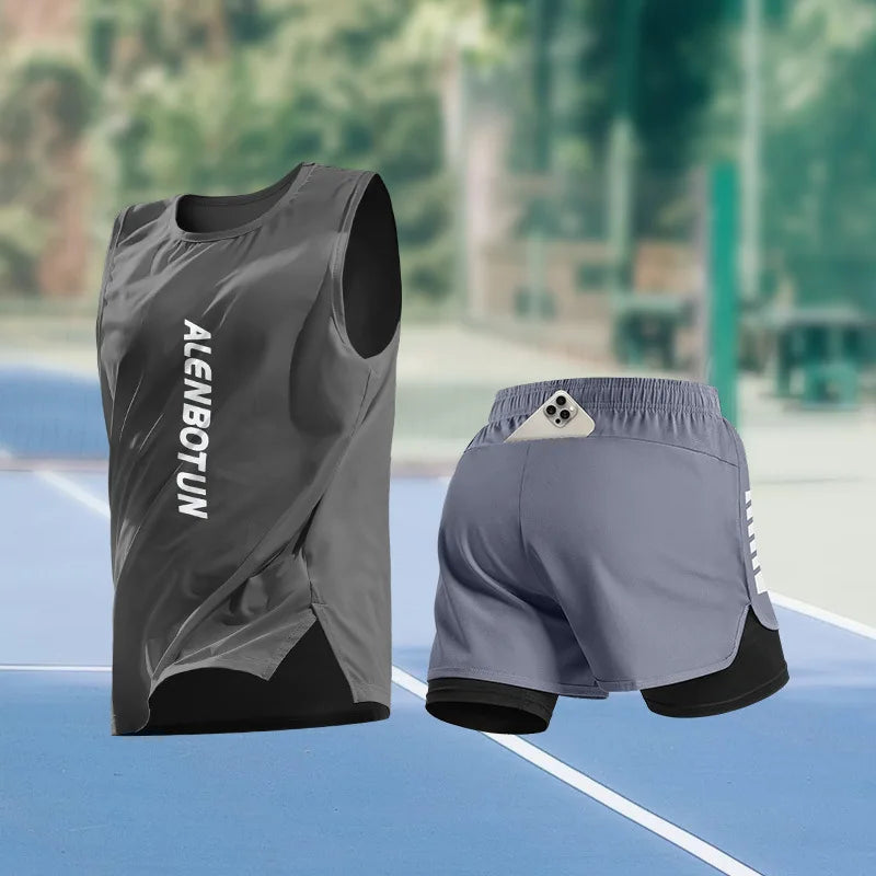 Completo Sportivo Uomo Estivo – Canotta e Pantaloncino Asciugatura Rapida per Running, Marathon e Basket