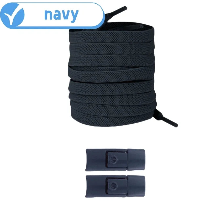 Lacci Elastici Senza Nodo con Chiusura a Pressione – Piatti 8mm per Sneaker, Bambini e Adulti