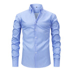 Men's Long Sleeve Striped Shirt – Non-Iron Business Dress Shirt