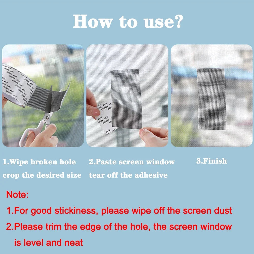 Self-Adhesive Mosquito Net Repair Tape – Waterproof Window Screen Patch