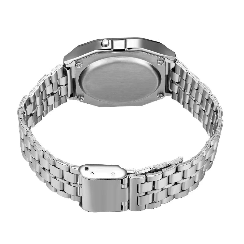 Orologio Digitale LED F91W con Cinturino in Acciaio – Unisex Multifunzione Sport ed Eleganza