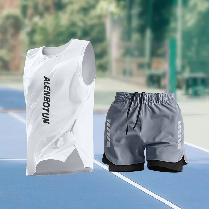 Completo Sportivo Uomo Estivo – Canotta e Pantaloncino Asciugatura Rapida per Running, Marathon e Basket