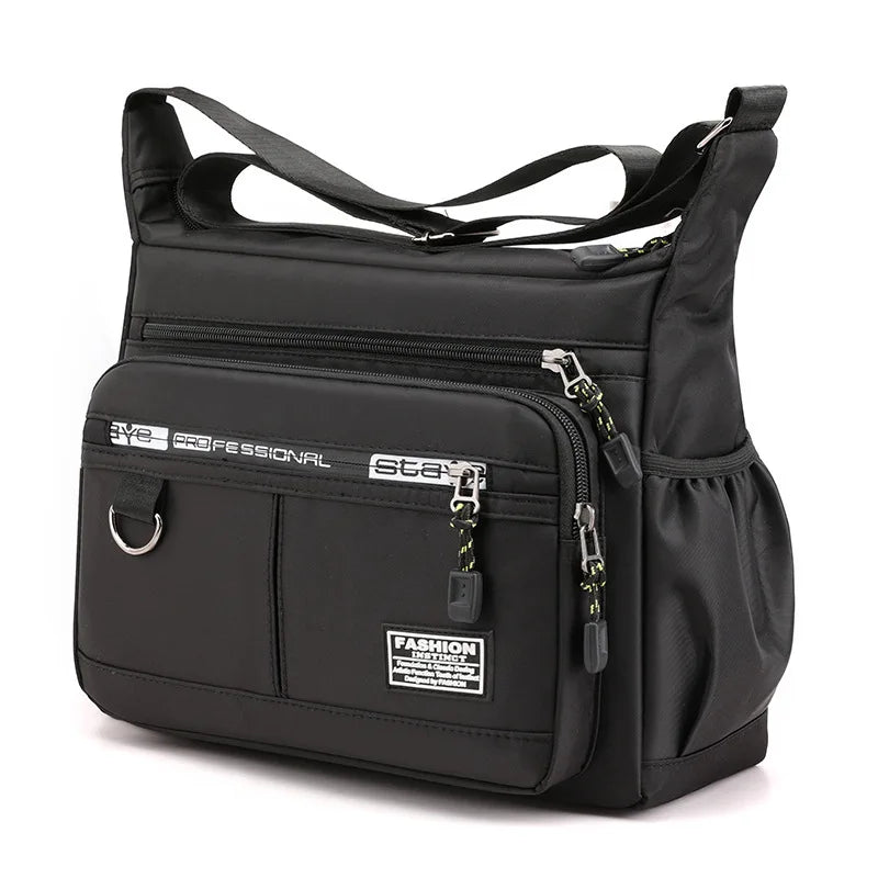 Borsa a Tracolla Uomo in Oxford – Messenger Bag Casual con Tasche Multiple