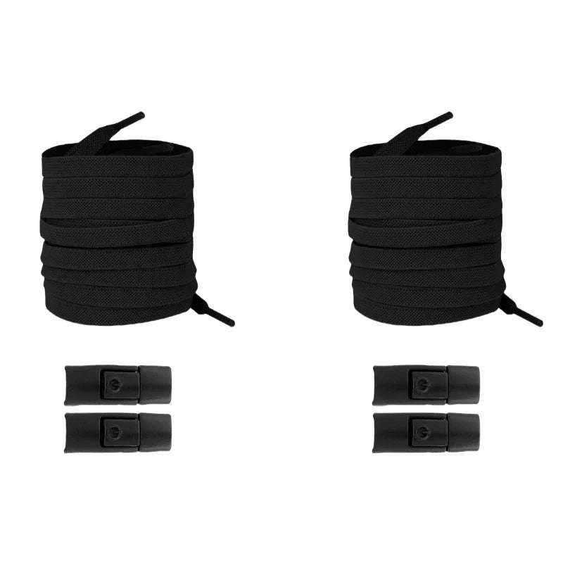 Lacci Elastici Senza Nodo con Chiusura a Pressione – Piatti 8mm per Sneaker, Bambini e Adulti