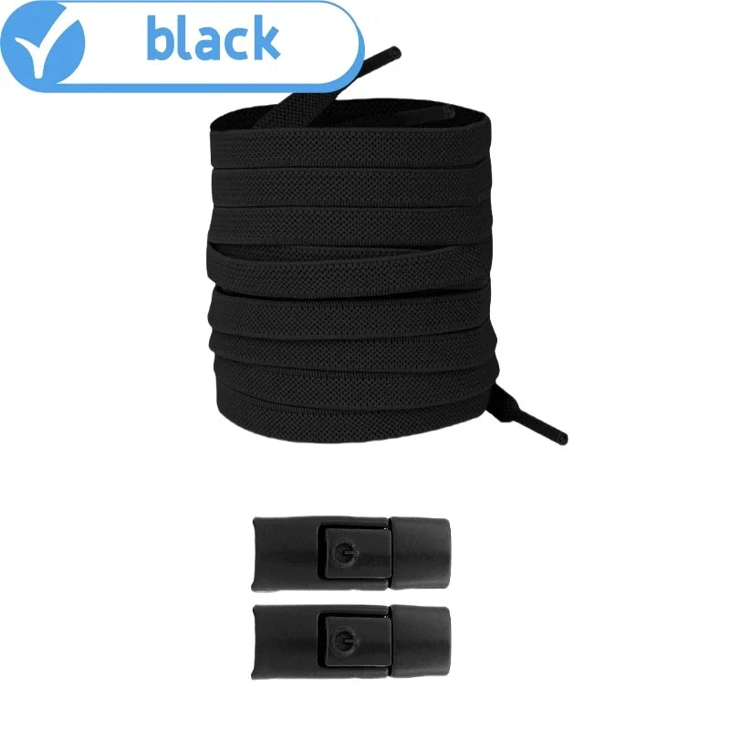 Lacci Elastici Senza Nodo con Chiusura a Pressione – Piatti 8mm per Sneaker, Bambini e Adulti