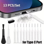 Kit Pulizia Smartphone – Spazzole, Tappi Antipolvere e Pennelli per iPhone, Samsung, Xiaomi