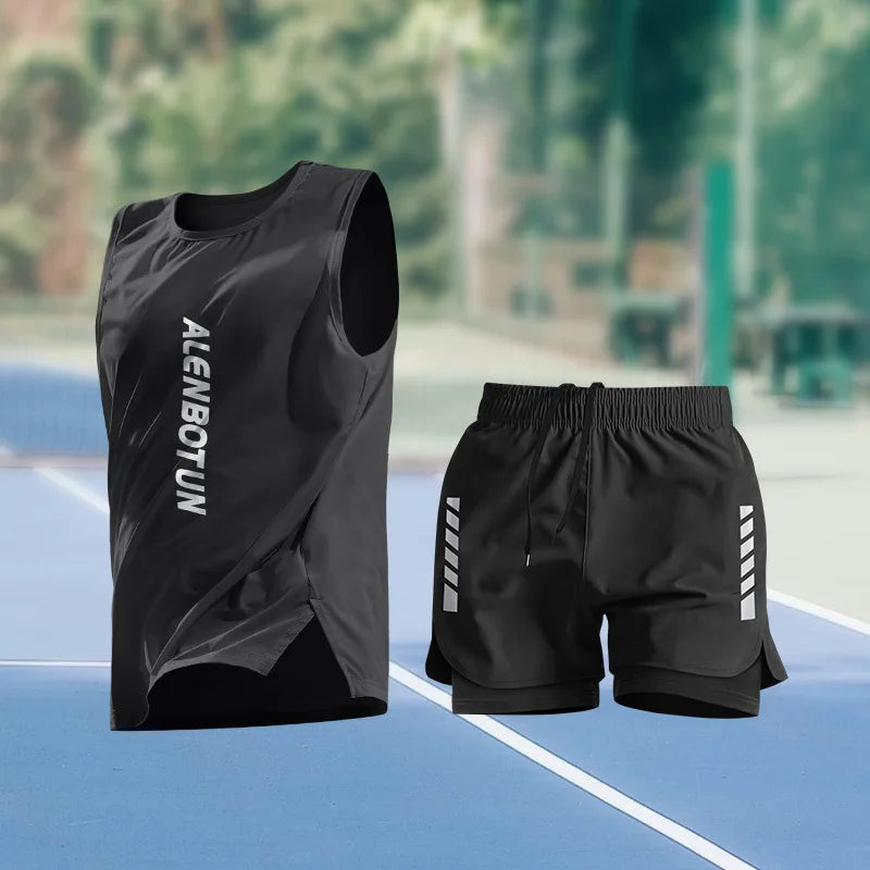 Completo Sportivo Uomo Estivo – Canotta e Pantaloncino Asciugatura Rapida per Running, Marathon e Basket