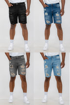 Gewaschene Jeansshorts im Used-Look — Herren Freizeit